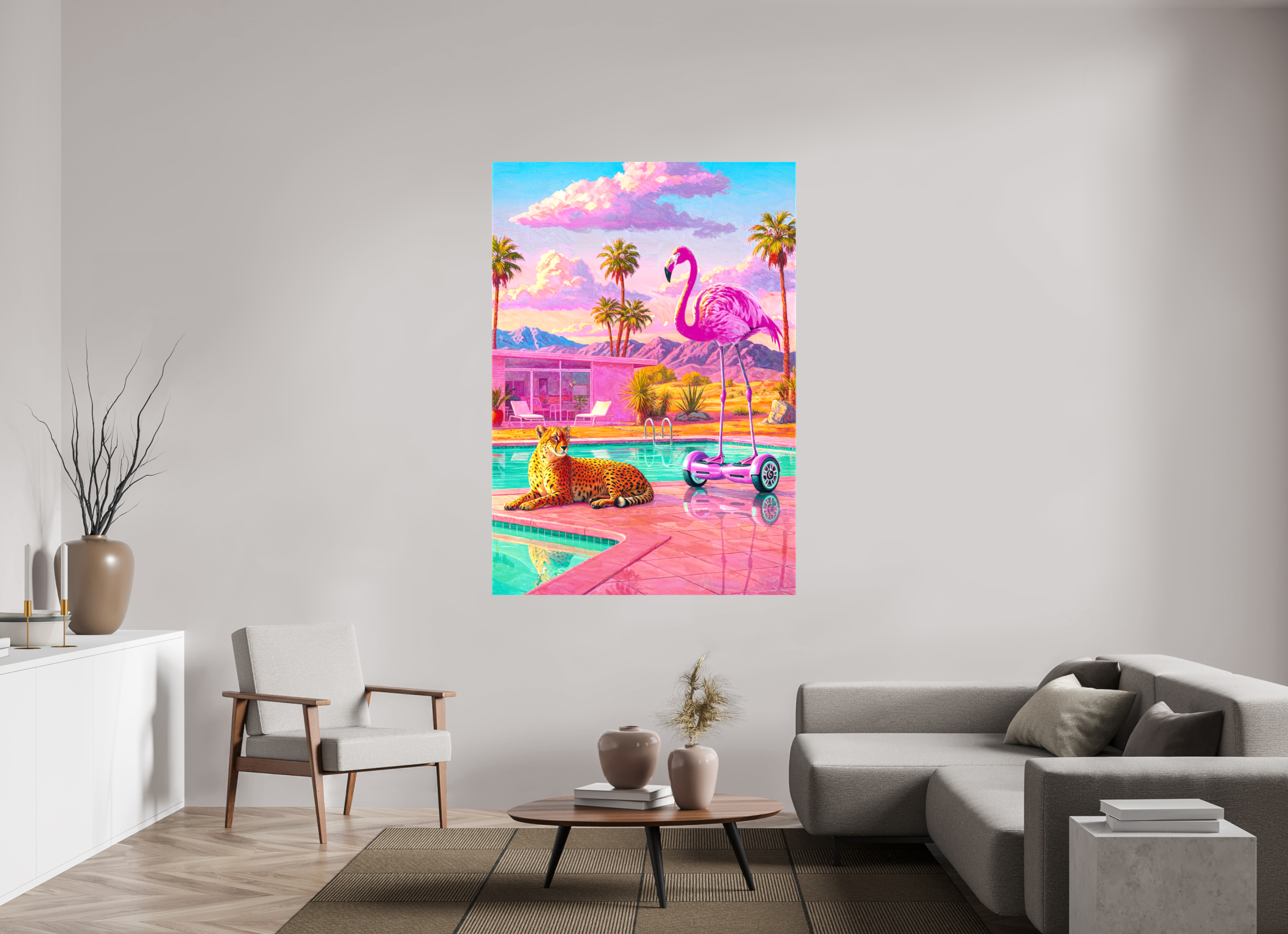 Palm Springs Daybreak: Cheetah & the Flamingo Glider