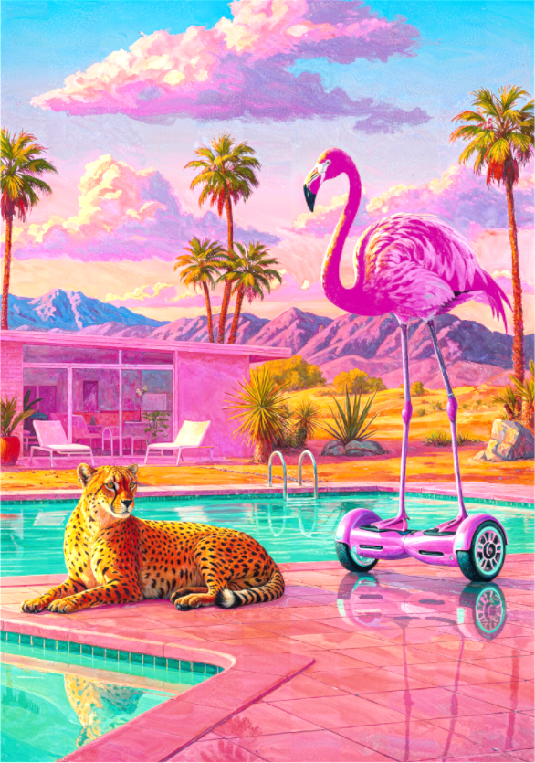 Palm Springs Daybreak: Cheetah & the Flamingo Glider